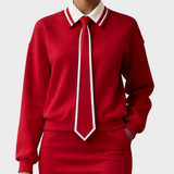 Sabrina | Camisola com gola e padrão a preto e branco