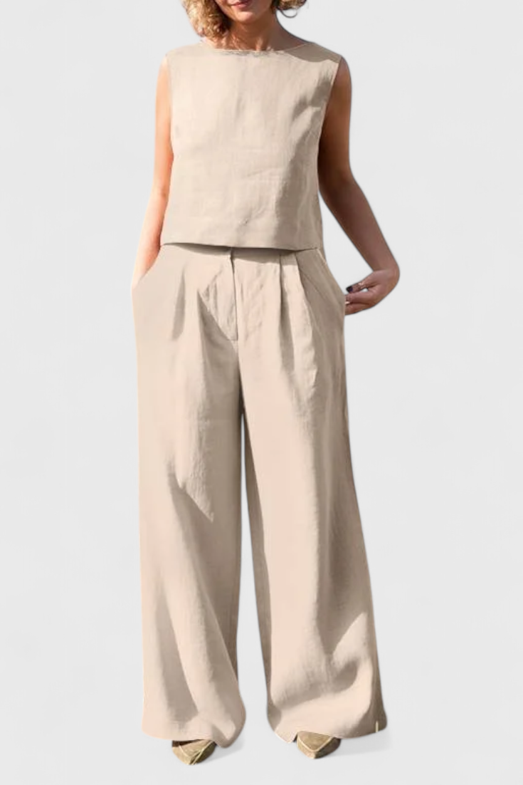 Yvanne Καλοκαιρινό Αμάνικο Vintage Σετ