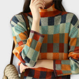 Érika - Camisola com Gola Alta Patchwork