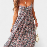 Reyna Φόρεμα Floral Μάξι με Ανοιχτή Πλάτη