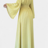 Anelia - Vestido Maxi Geométrico com Decote em V