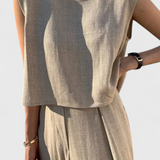 Lauren Two Piece Set with Wide Leg Trousers