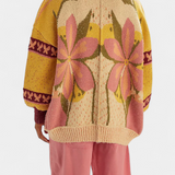 Casey Cardigan de malha floral folgado
