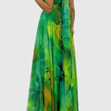 Caprice Maxi Chiffon Floral Dress with Tie Neck