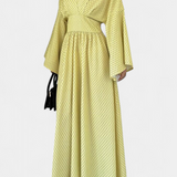 Anelia - Vestido Maxi Geométrico com Decote em V