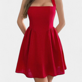 Kassandra Mini Halter Dress με Ανοιχτή Πλάτη και Τσέπες