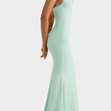 Lusiana Backless Halter Neck Maxi Dress