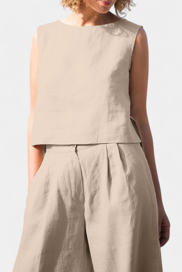 Yvanne Καλοκαιρινό Αμάνικο Vintage Σετ