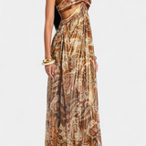 Tassa Maxi Dress with Tie Neck, Open Back and Cut-outs