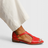 Doina Elegant Eco-Leather sandals with pointed toe and low heel