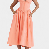 Margie V-Neck Dress with Romantic Floral Print
