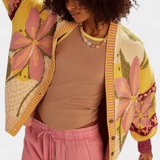Casey Cardigan de malha floral folgado
