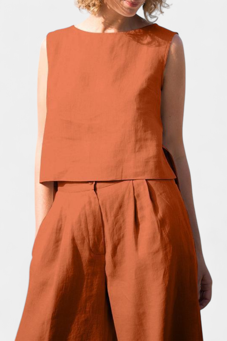 Yvanne Καλοκαιρινό Αμάνικο Vintage Σετ