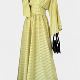 Anelia - Vestido Maxi Geométrico com Decote em V