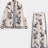 Nazaret Conjunto de Calças Largas com Estampado Artístico