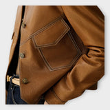 Elegant Leather Jacket with Modern Design and Refined Aesthetics