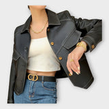 Elegant Leather Jacket with Modern Design and Refined Aesthetics