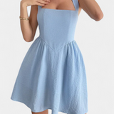 Kassandra Mini Halter Dress με Ανοιχτή Πλάτη και Τσέπες