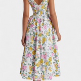 Margie V-Neck Dress with Romantic Floral Print