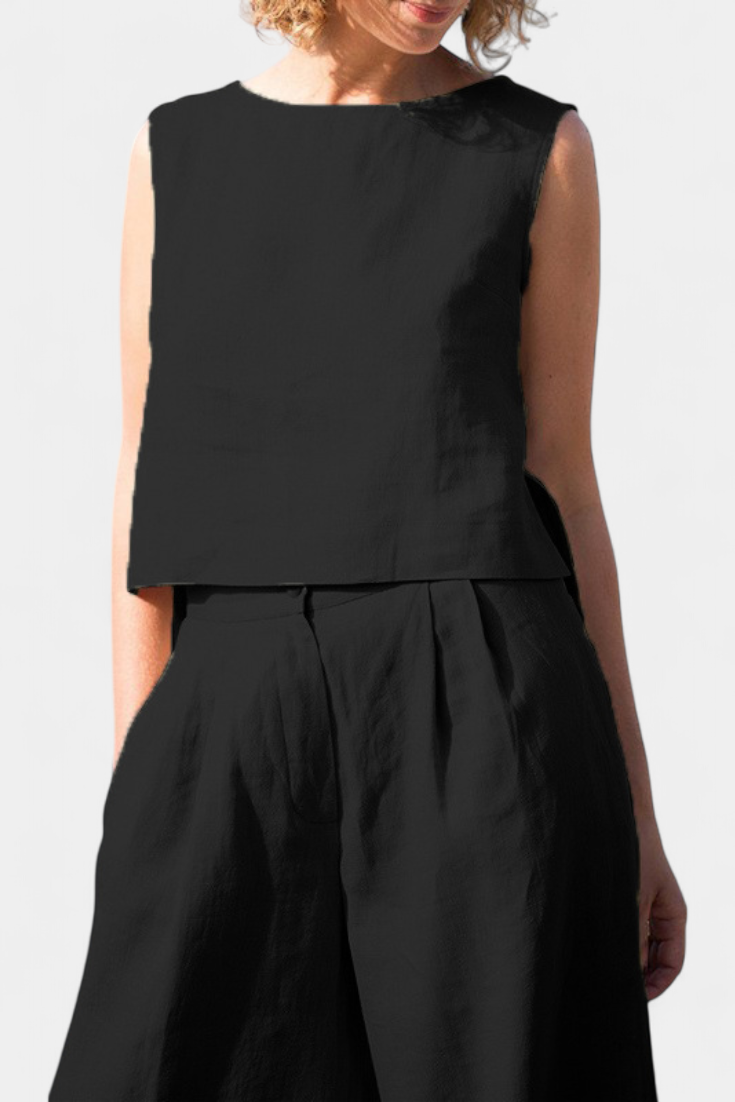 Yvanne Καλοκαιρινό Αμάνικο Vintage Σετ