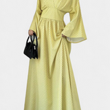 Anelia - Vestido Maxi Geométrico com Decote em V