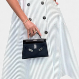 Vestido-camisa comprido às riscas Diana com atilhos na cintura