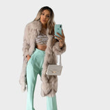 Dawn - Longline faux fur coat in fox