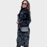 Dawn - Longline faux fur coat in fox