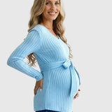 Gloria - Canelado Maternity Top com Laço na Cintura (Tie-Waist Ribbed Maternity Top) --- **Gostaria que traduzisse também a descrição do produto ou que adicionasse palavras-chave para SEO?**