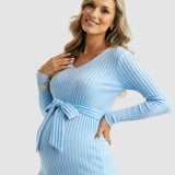 Gloria - Canelado Maternity Top com Laço na Cintura (Tie-Waist Ribbed Maternity Top) --- **Gostaria que traduzisse também a descrição do produto ou que adicionasse palavras-chave para SEO?**