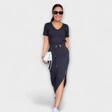 Danielle - Top e saia elegantes com decote