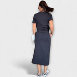 Danielle - Top e saia elegantes com decote