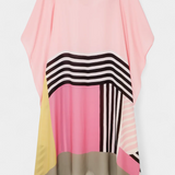 Elenora Kaftan with Geometric Pattern, Loose Fit, and Butterfly Mesh Fabric