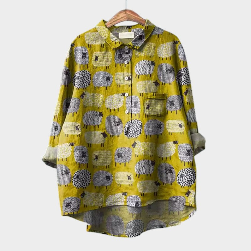 Ganna — Premium Μπλούζα με Δαντελένια Λεπτομέρεια