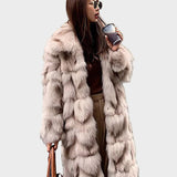 Dawn - Longline faux fur coat in fox