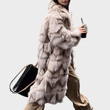 Dawn - Longline faux fur coat in fox