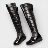 Janeth | Women's Warm Waterproof Tall Boots with Decorative Stripe