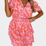Kimberly Floral Ruffled V-Neck Dress